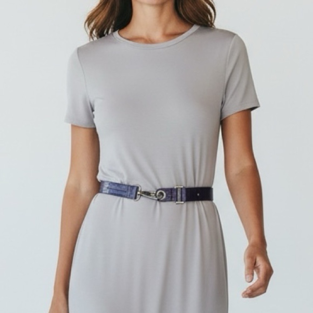 Sarah Pacini Purple Leather and Pewter Clip Bullet Harness Belt